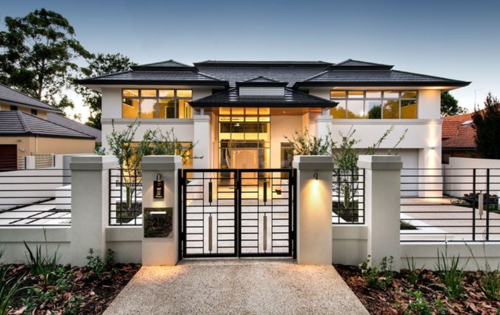 tang trí đèn led 2 bên cổng