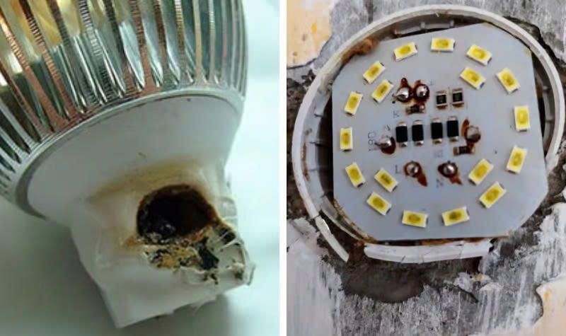 chip LED bóng đèn bị cháy