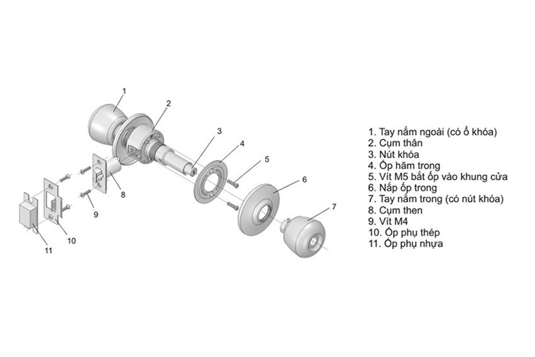 khóa tay nắm tròn dòng CA màu inox mờ Yale VCA5242US32D
