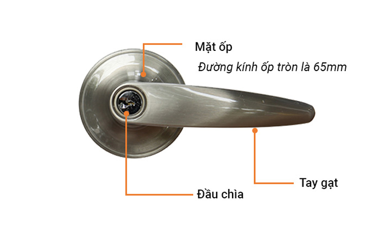 Khóa tròn gạt màu Satin Nickel Yale VL6532US15