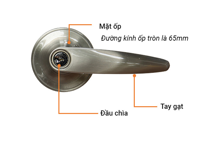 Khóa tròn gạt màu Satin Nickel Yale VL6537US15