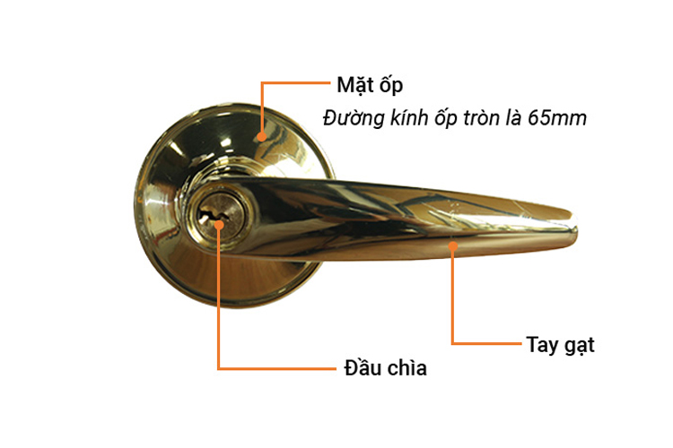 Khóa tròn gạt màu đồng bóng Yale VL6537US3
