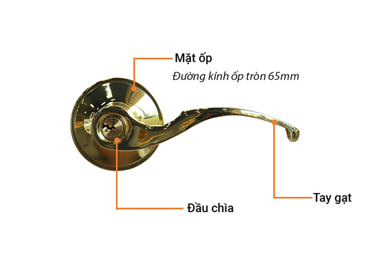 Yale VL6557US3 shiny copper round lever lock