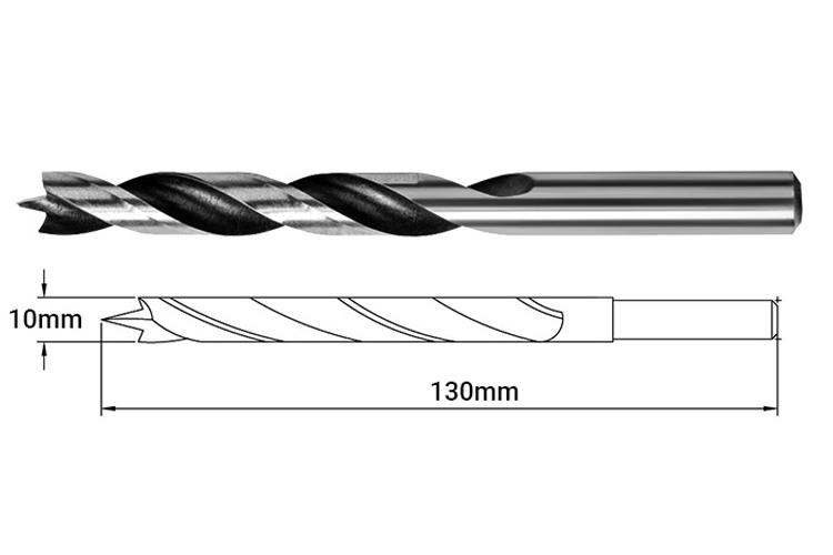 Mũi khoan gỗ 10x130mm Tramontina 43143110