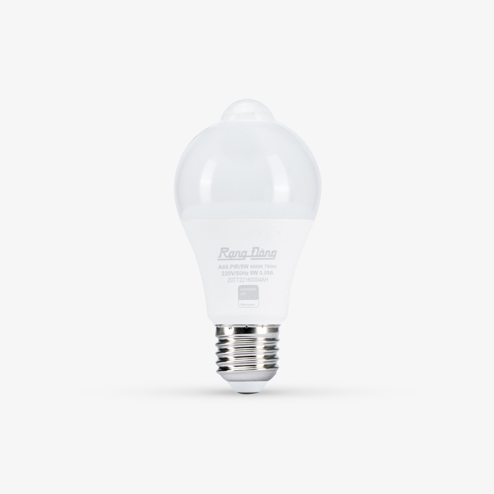 Bóng Led Bulb cảm biến Rạng Đông A60PIR/9W E27 ánh sáng trắng