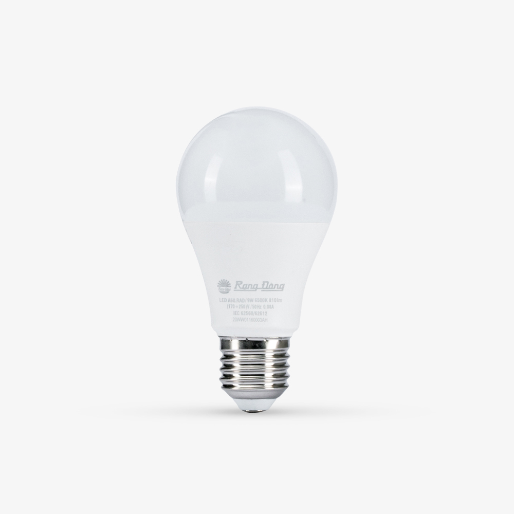 Bóng Led Bulb cảm biến Rạng Đông A60RAD/9W E27 ánh sáng vàng