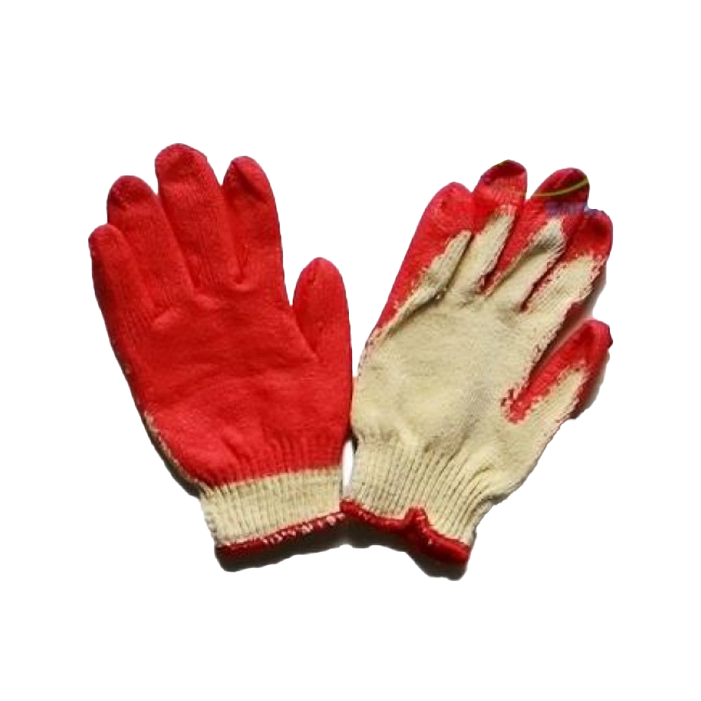 Găng tay len phủ nhựa màu đỏ K10 (phủ 1 mặt) (50g)