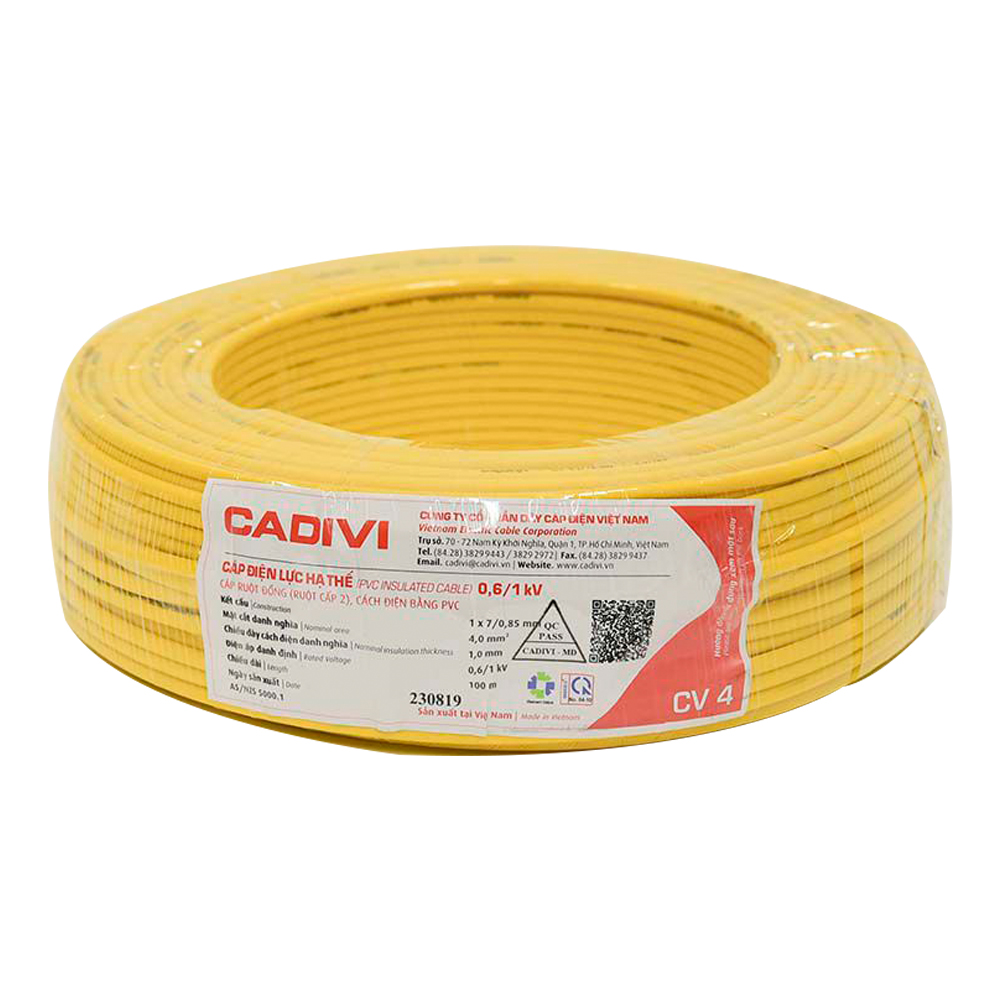 Dây điện đơn 4mm2 CADIVI CV 4.0 | MrTho.vn.com
