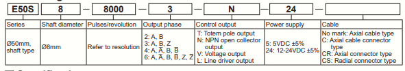 Bộ mã hóa vòng quay Autonics E50S8-500-3-N-24