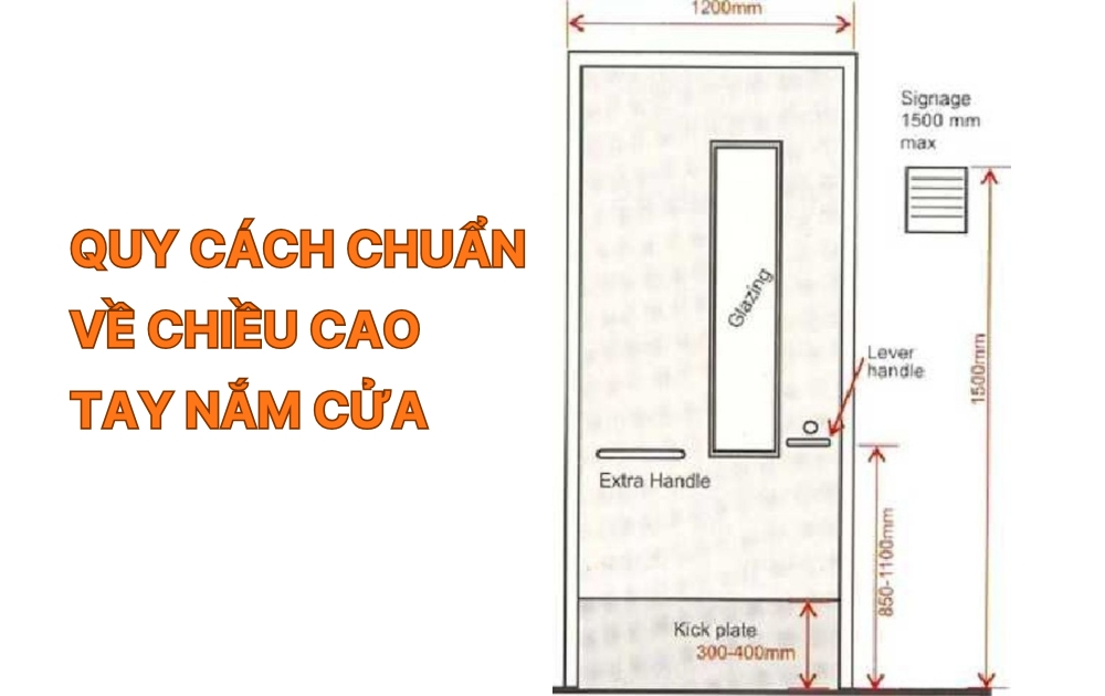 Quy cách chuẩn cho chiều cao tay nắm cửa