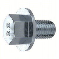 Hex Flange Bolts Flanged Metric M6x1x25mm Class 8.8 Steel Zinc Plated Fully Threaded