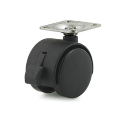 Furniture plastic wheel series 120 spindle with brake Ethos 125TBA040P38