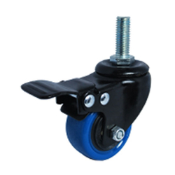 260 series PU plastic wheel with medium load spindle and brake Ethos 266UBZ050T12