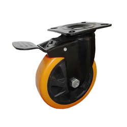 290 Series PU Wheels Medium Load Spindle With Brake Ethos 296UMH150P45