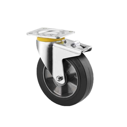 4680 series rubber wheel, heavy duty, spindle with safety lock Tente 4687IEP125P63