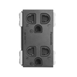 Ổ cắm đôi có màn che và dây nối dây 16A-250V Panasonic WEG15829B-G