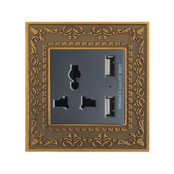 Ổ cắm đa năng kèm USB ABE PLACE P1C-USB màu xám chì
