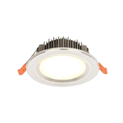 White-edged 9W LED recessed ceiling light HUFA AT113, pale yellow light