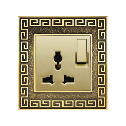 Ổ cắm đa năng kèm công tắc ABE PLACE P1B-3C2 màu vàng