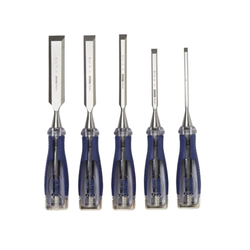 Irwin 10503421 Premium Wood Chisel Set (5 pieces and cloth bag)