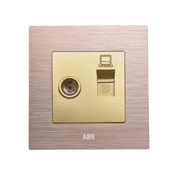 Ổ cắm tivi mạng ABE TITANIUM T1H-TVM màu vàng hồng