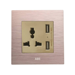 Multi-function socket with USB ABE TITANIUM T1H-USB rose gold