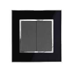 Công tắc đôi 2 chiều ABE MIRROR M1D-22C màu đen