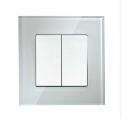 Công tắc điện đôi ABE CRYSTAL C1T-22C màu trắng
