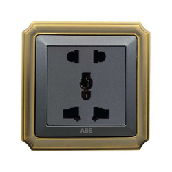 Ổ cắm đôi 3 chấu ABE BRONZE B1X-D3C màu xám
