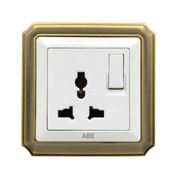 Multi-function socket with switch ABE BRONZE B1T-3C2 white
