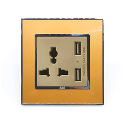 Multi-function socket with USB ABE MIRROR M1V-USB yellow