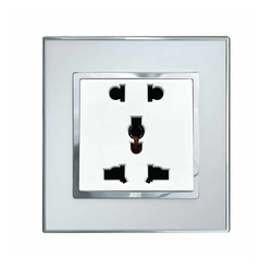 Ổ cắm đôi 3 chấu ABE MIRROR M1T-D3C màu trắng