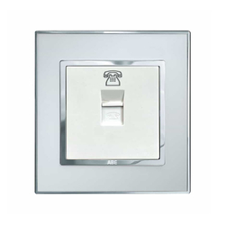 Ổ cắm điện thoại ABE MIRROR M1T-DT màu trắng