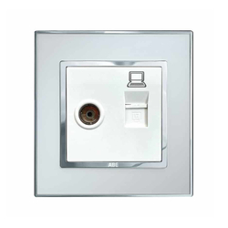 Ổ cắm tivi mạng ABE MIRROR M1T-MTV màu trắng