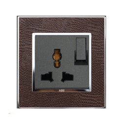 Multi-function socket with switch ABE LEATHER D1S-3C2 crocodile skin color