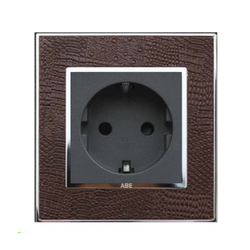 Ổ cắm châu âu ABE LEATHER D1S-CA màu da cá sấu