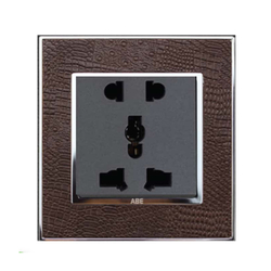 Ổ cắm đôi 3 chấu ABE LEATHER D1S-D3C màu da cá sấu
