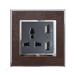 Multi-function socket with USB ABE LEATHER D1S-USB crocodile leather color