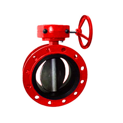 Shin Yi Flanged Butterfly Valve FBGS-0100-1K-D2R Red