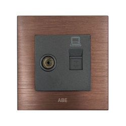 Ổ cắm tivi mạng ABE TITANIUM T1N-TVM màu nâu