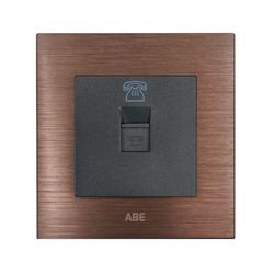 Ổ cắm điện thoại ABE TITANIUM T1N-DT màu nâu