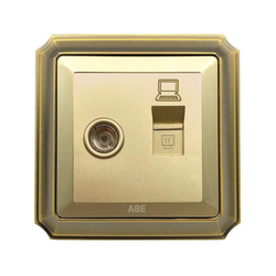 Ổ cắm tivi mạng ABE BRONZE B1V-TVM màu vàng