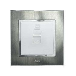 Ổ cắm mạng ABE SATIN S1B-MT màu bạc