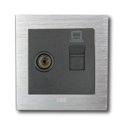 Ổ cắm tivi mạng ABE TITANIUM T1B-TVM màu bạc