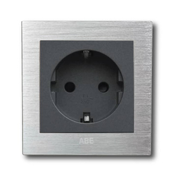 Ổ cắm châu âu ABE TITANIUM T1B-CA màu bạc