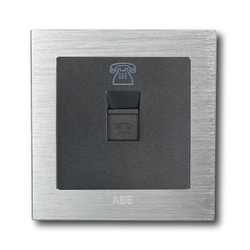 Ổ cắm điện thoại ABE TITANIUM T1B-DT màu bạc