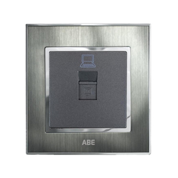 Ổ cắm mạng ABE SATIN S1B-M màu bạc
