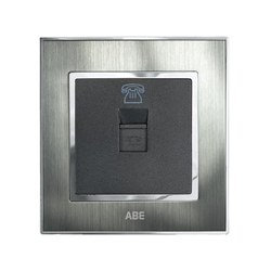 Ổ cắm điện thoại ABE SATIN S1B-DT màu bạc