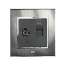 Ổ cắm tivi ABE SATIN S1B-TV màu bạc
