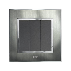 Công tắc ba 1 chiều ABE SATIN S1B-31C màu bạc